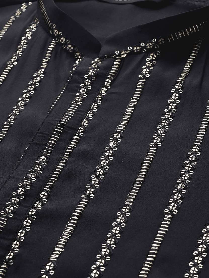 men self design long sleeve kurta - 22391952 -  Standard Image - 1