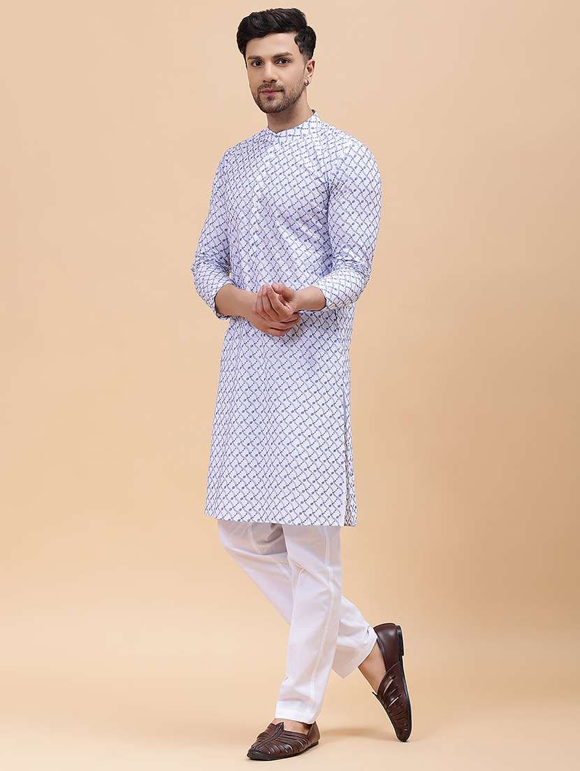 men printed long sleeve kurta - 22391981 -  Standard Image - 4