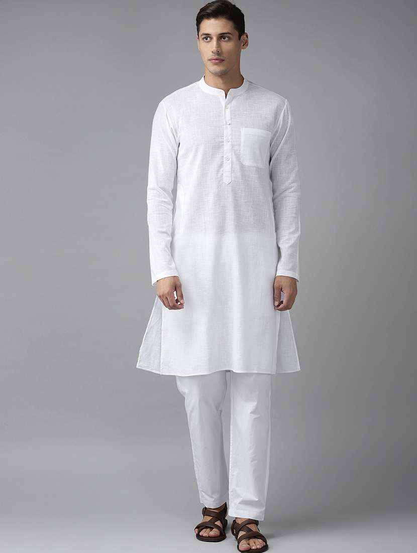 men mandarin neck long sleeve kurta