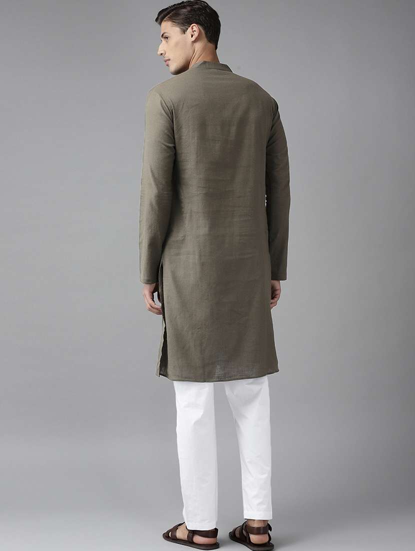 Men Mandarin Neck Long Sleeve Kurta - 22392012 -  Standard Image - 4