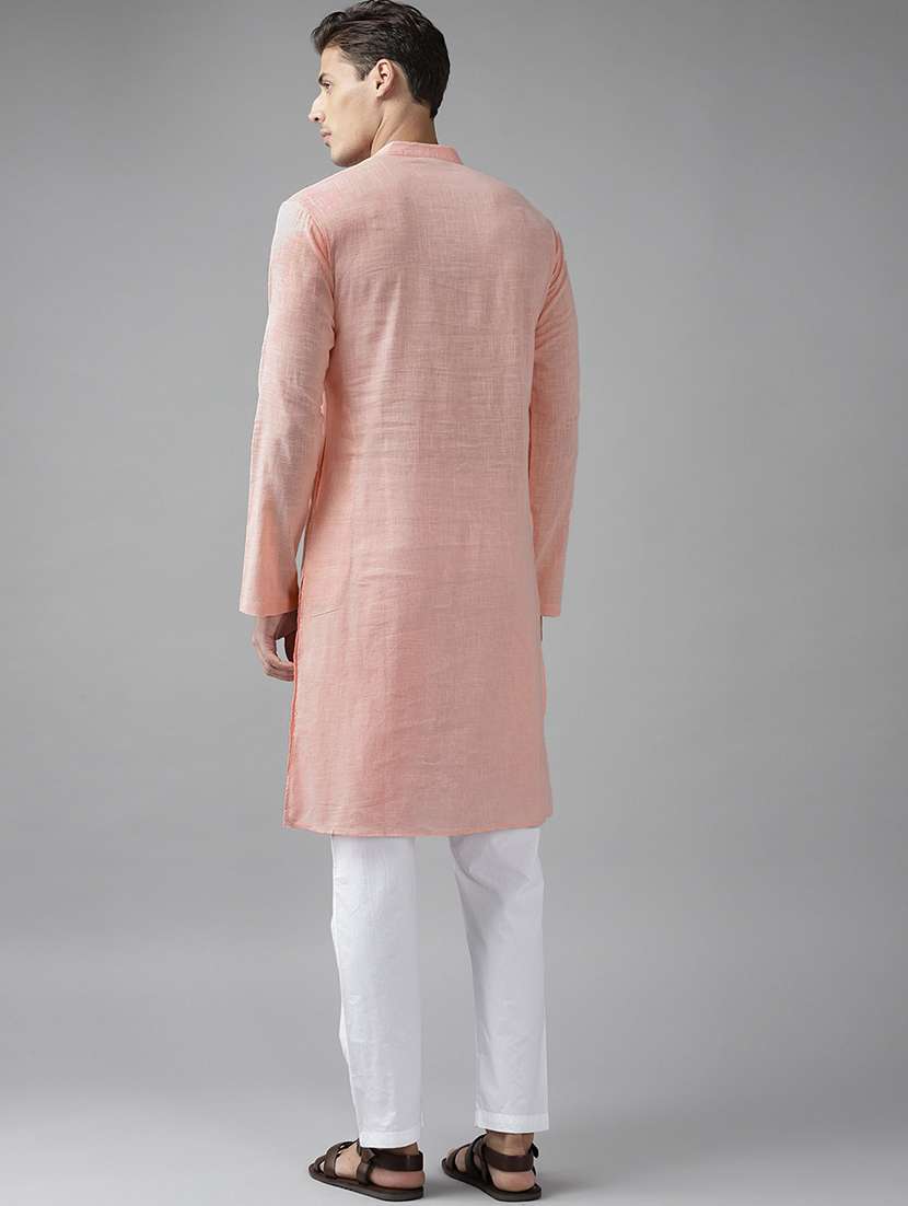 men mandarin neck long sleeve kurta - 22392014 -  Standard Image - 4