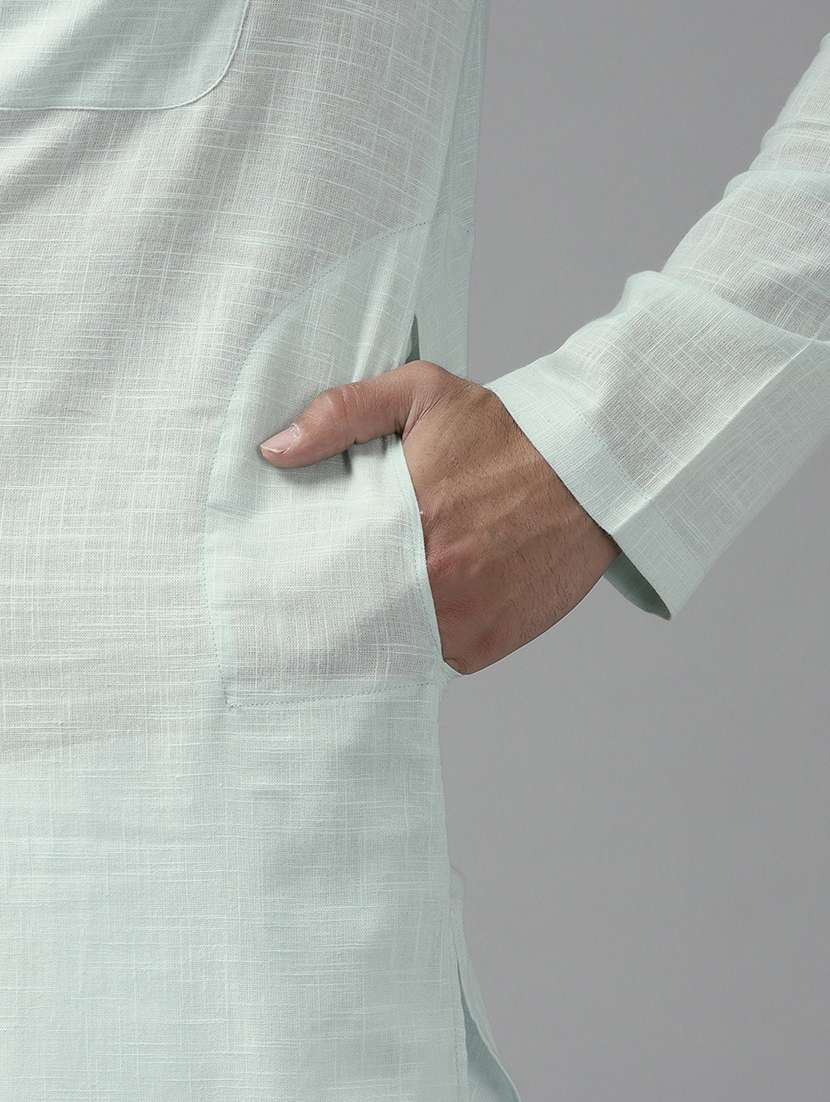 Men Mandarin Neck Long Sleeve Kurta - 22392017 -  Standard Image - 1