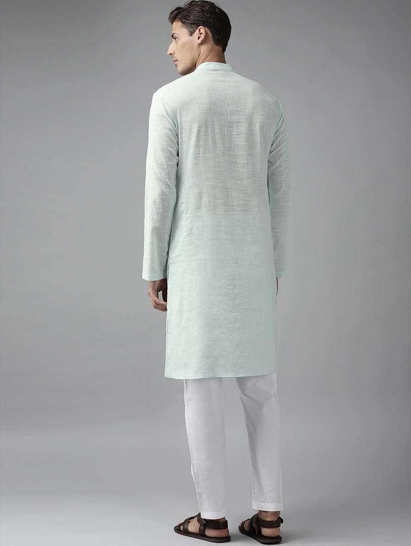 Men Mandarin Neck Long Sleeve Kurta - 22392017 -  Standard Image - 4