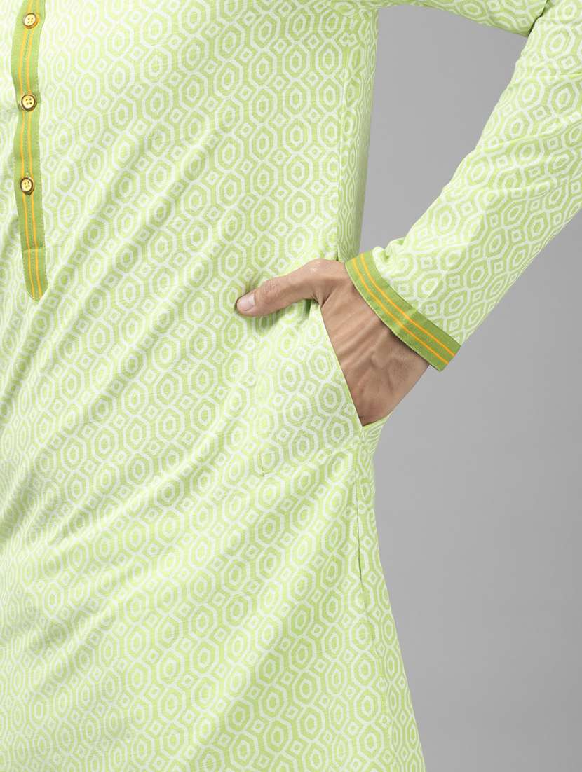 men mandarin neck long sleeve kurta - 22392028 -  Standard Image - 1