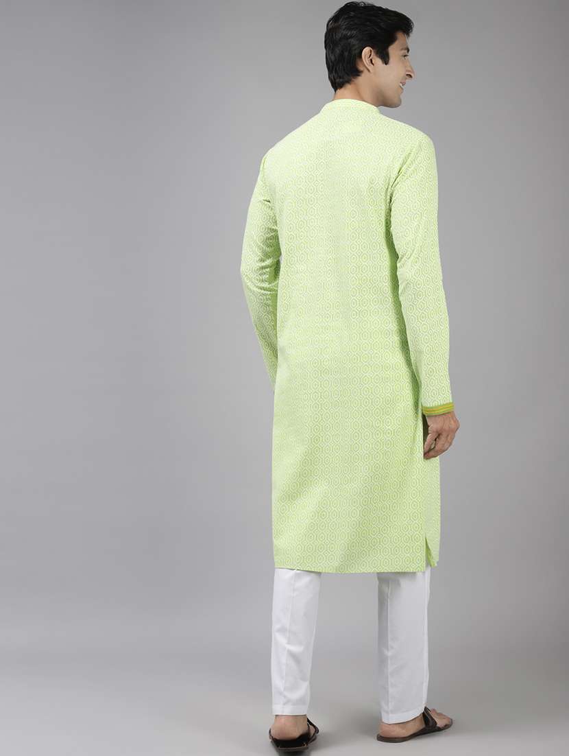 men mandarin neck long sleeve kurta - 22392028 -  Standard Image - 4