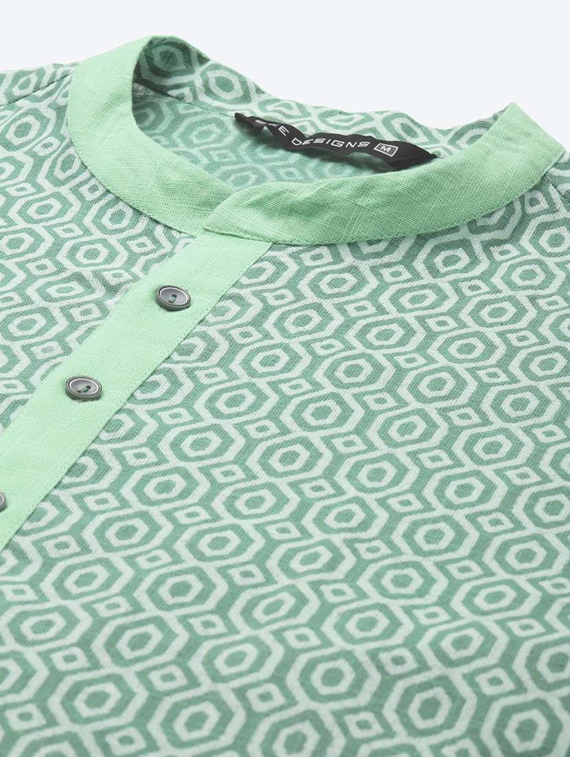 men mandarin neck long sleeve kurta - 22392030 -  Standard Image - 4