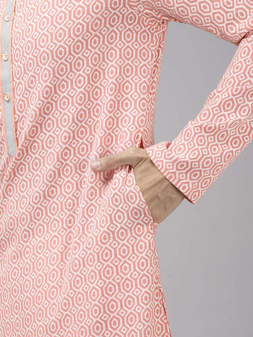 men mandarin neck long sleeve kurta - 22392031 -  Standard Image - 1