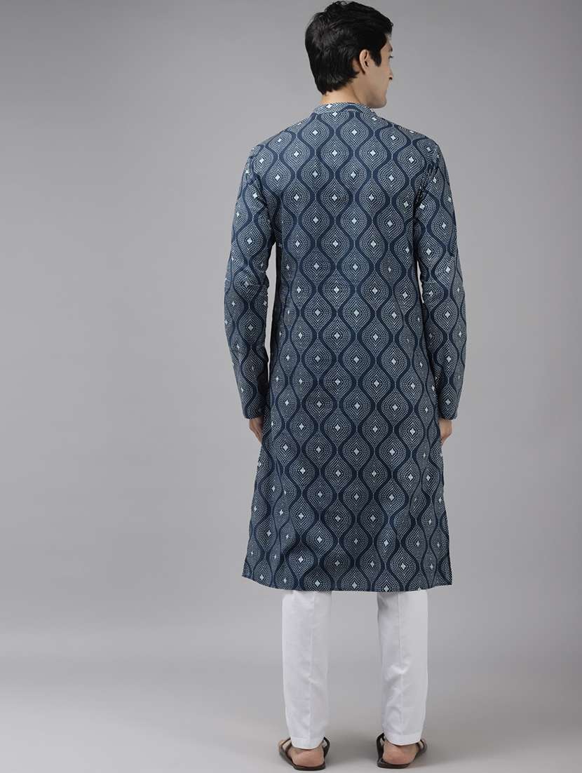 men mandarin neck long sleeve kurta - 22392033 -  Standard Image - 4