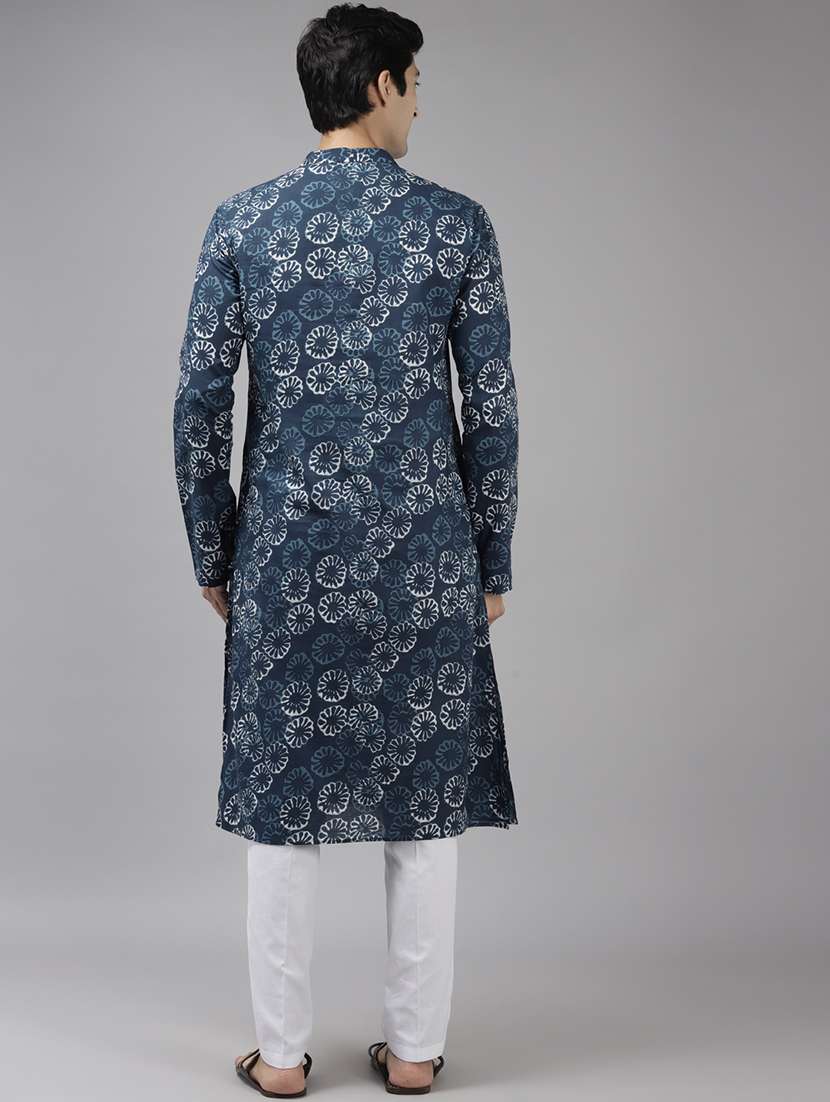men mandarin neck long sleeve kurta - 22392034 -  Standard Image - 4