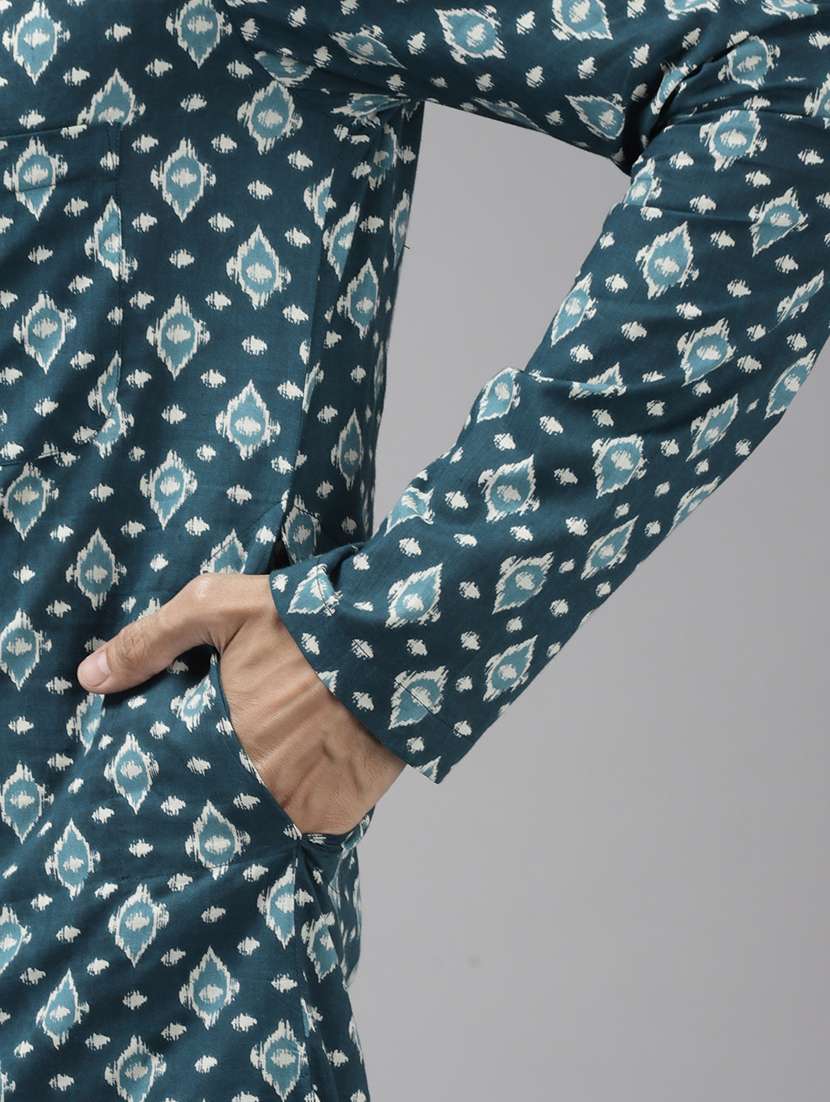 men mandarin neck long sleeve kurta - 22392035 -  Standard Image - 1
