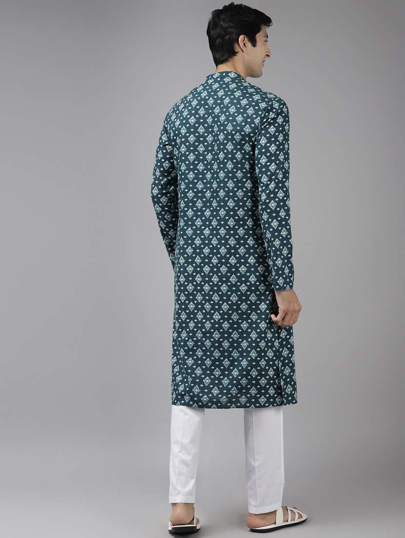 men mandarin neck long sleeve kurta - 22392035 -  Standard Image - 4