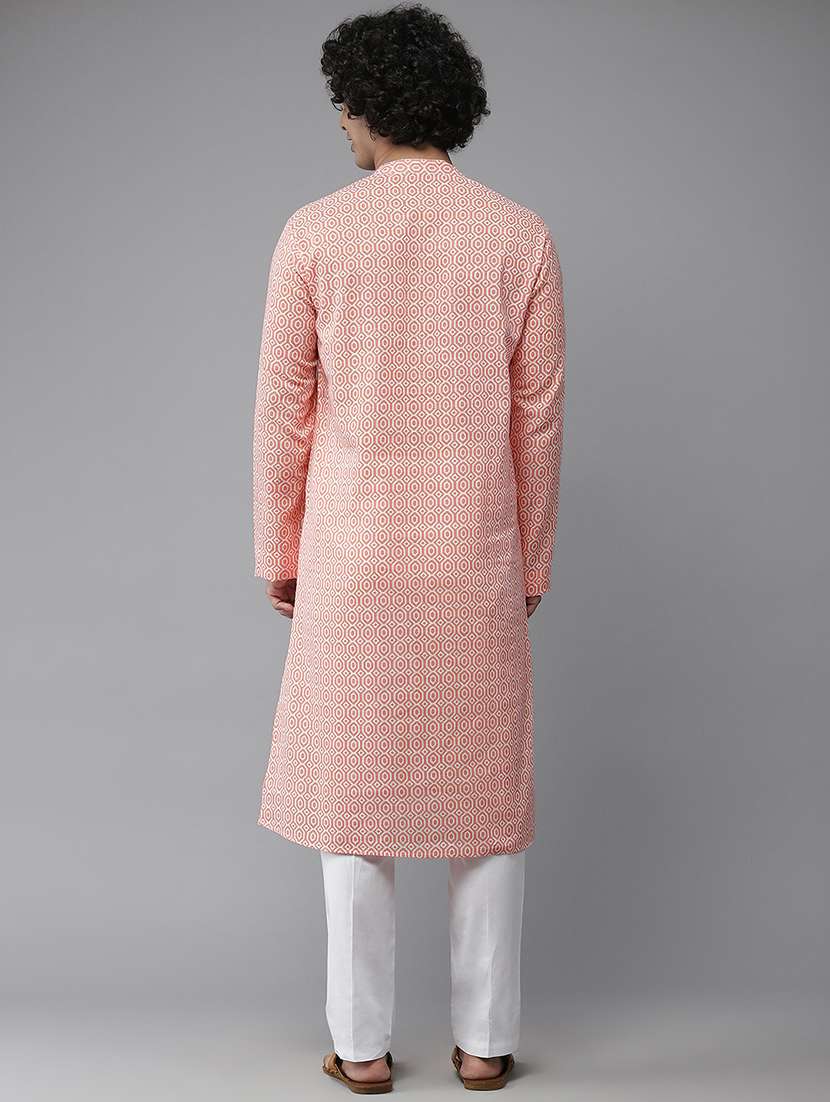 men mandarin neck long sleeve kurta - 22392039 -  Standard Image - 4
