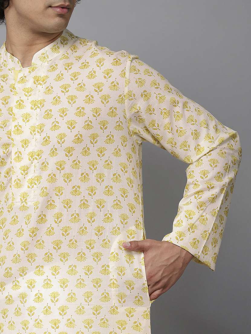 men mandarin neck long sleeve kurta - 22392043 -  Standard Image - 1