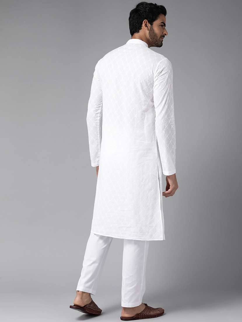 Men Mandarin Neck Long Sleeve Kurta - 22392045 -  Standard Image - 4