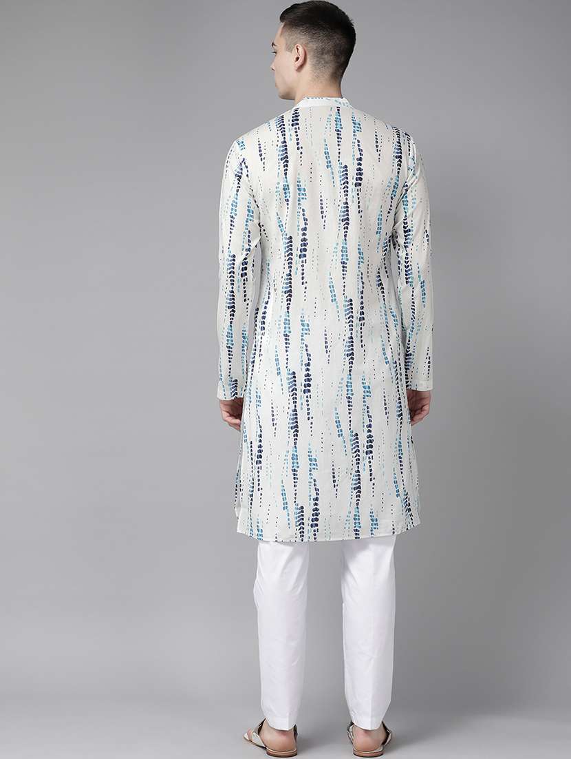 men mandarin neck long sleeve kurta - 22392053 -  Standard Image - 4