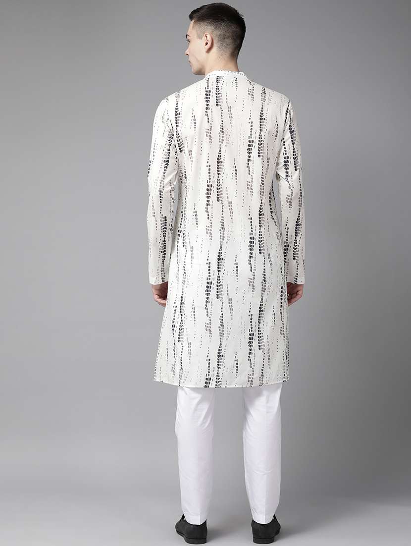 men mandarin neck long sleeve kurta - 22392054 -  Standard Image - 4