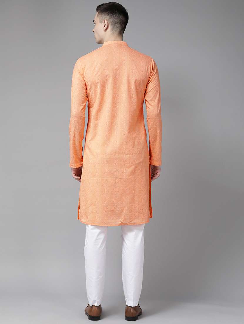 men mandarin neck long sleeve kurta - 22392057 -  Standard Image - 4