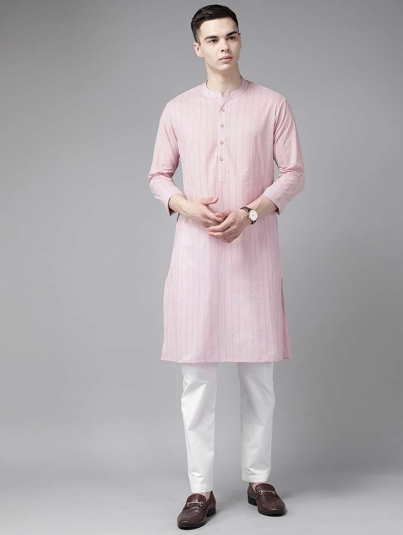 men mandarin neck long sleeve kurta