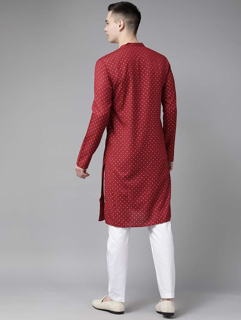 men mandarin neck long sleeve kurta - 22392060 -  Standard Image - 4