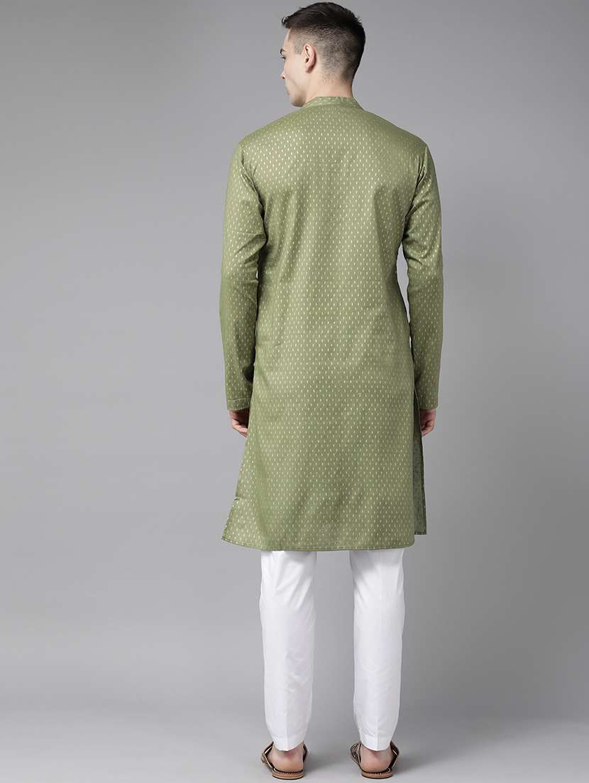 men mandarin neck long sleeve kurta - 22392063 -  Standard Image - 4