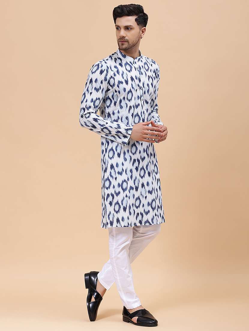 men mandarin neck long sleeve kurta - 22392065 -  Standard Image - 4