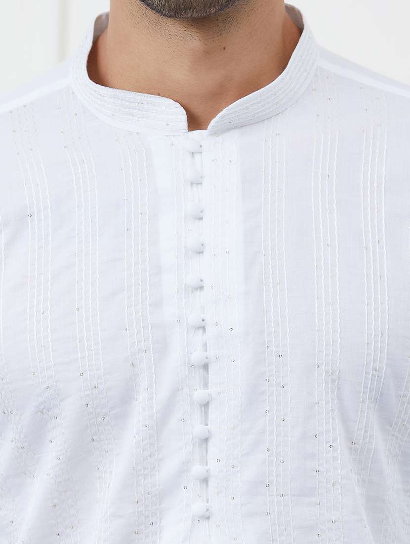 men mandarin neck long sleeve kurta - 22392078 -  Standard Image - 1