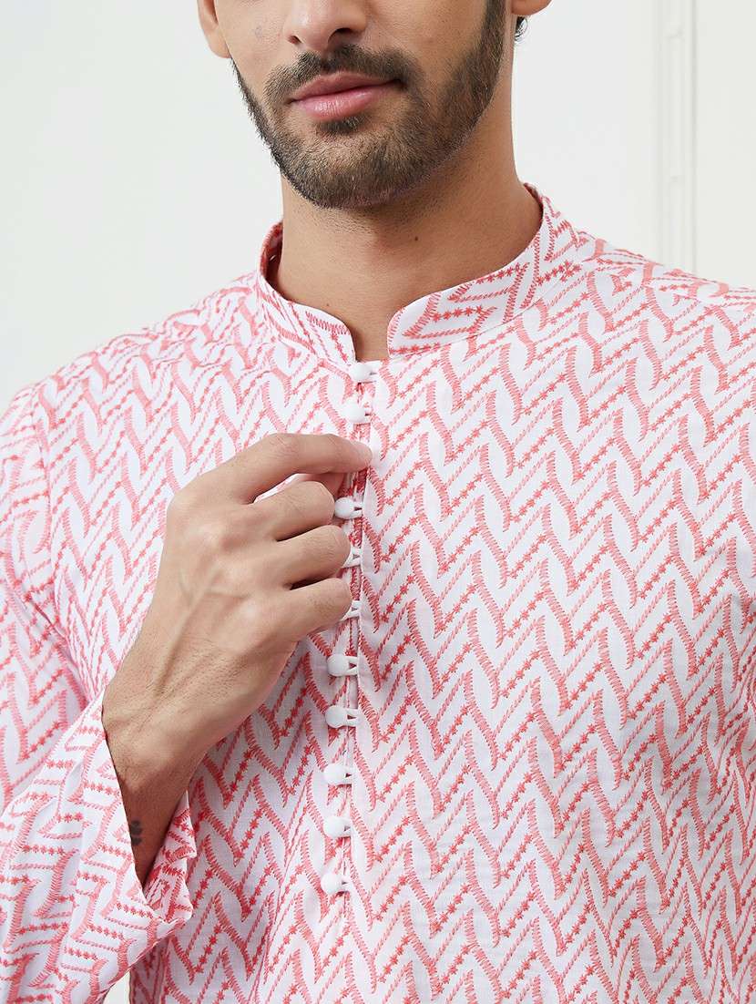 men mandarin neck long sleeve kurta - 22392086 -  Standard Image - 1