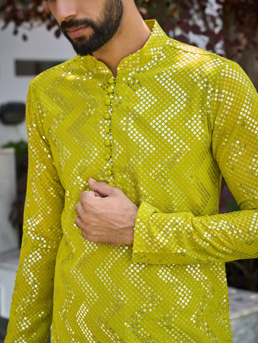 men mandarin neck long sleeve kurta - 22392092 -  Standard Image - 1
