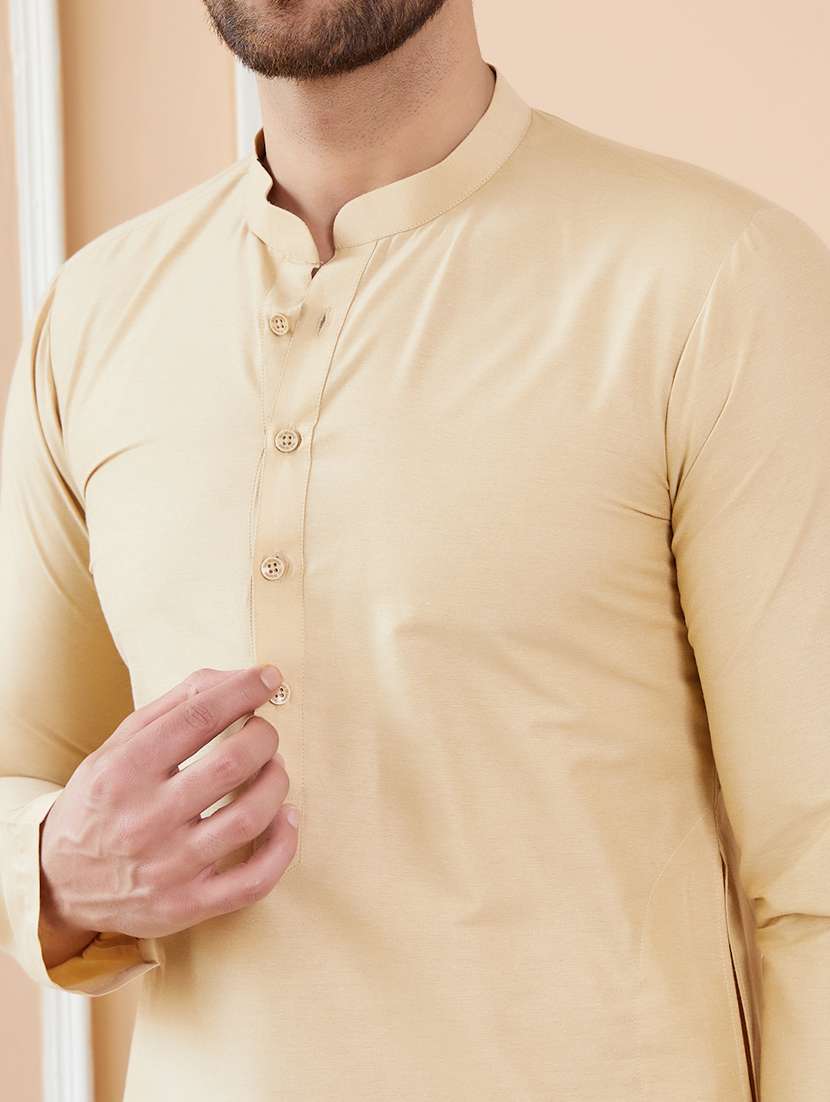 men mandarin neck long sleeve kurta - 22392094 -  Standard Image - 1