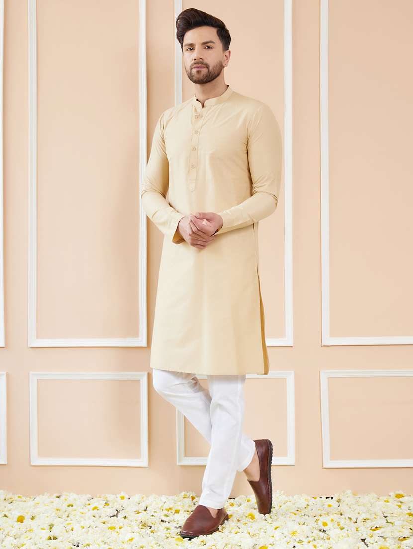 men mandarin neck long sleeve kurta - 22392094 -  Standard Image - 4