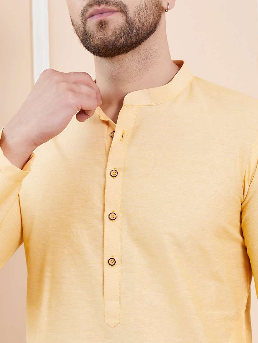 men mandarin neck long sleeve kurta - 22392096 -  Standard Image - 1