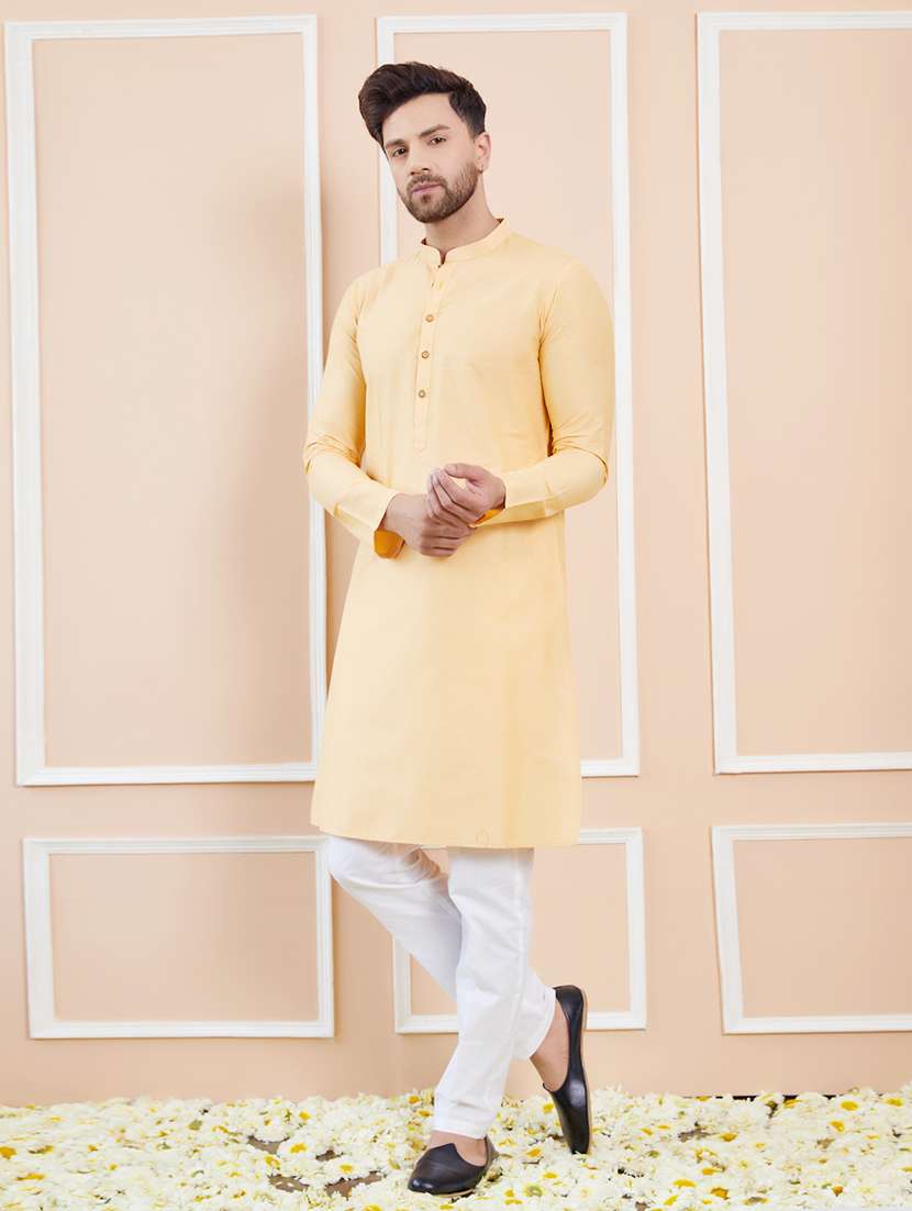men mandarin neck long sleeve kurta - 22392096 -  Standard Image - 4