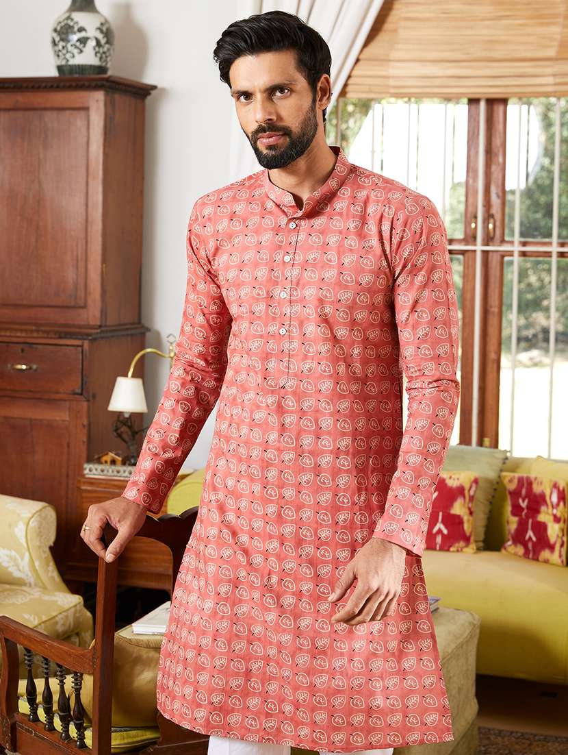 men mandarin neck long sleeve kurta - 22392101 -  Standard Image - 1