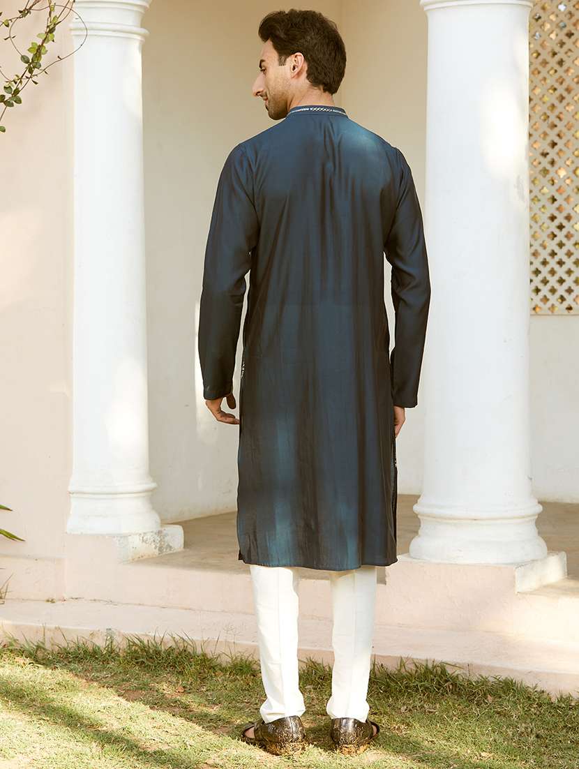 men self design long sleeve kurta - 22392106 -  Standard Image - 4
