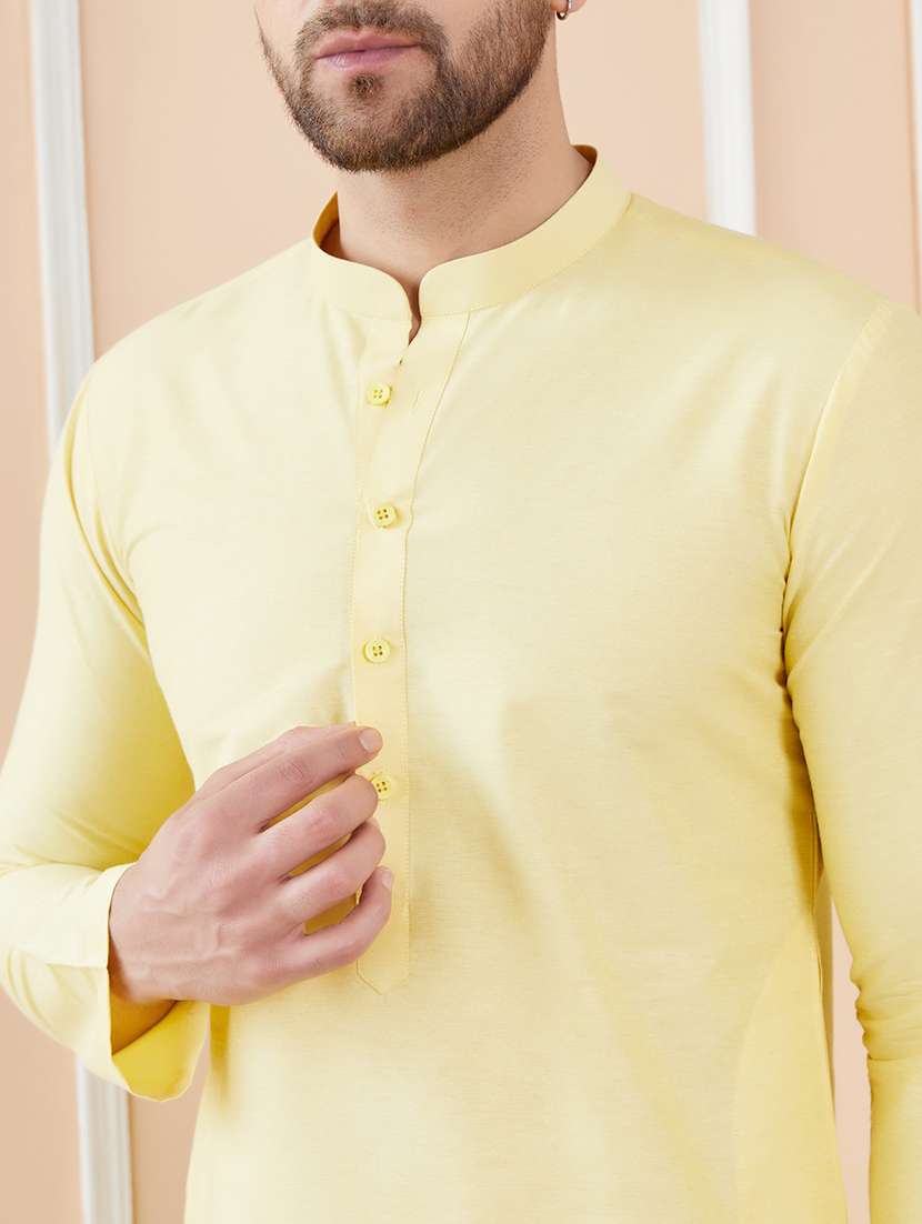 men solid mandarin neck long kurta - 22392147 -  Standard Image - 1