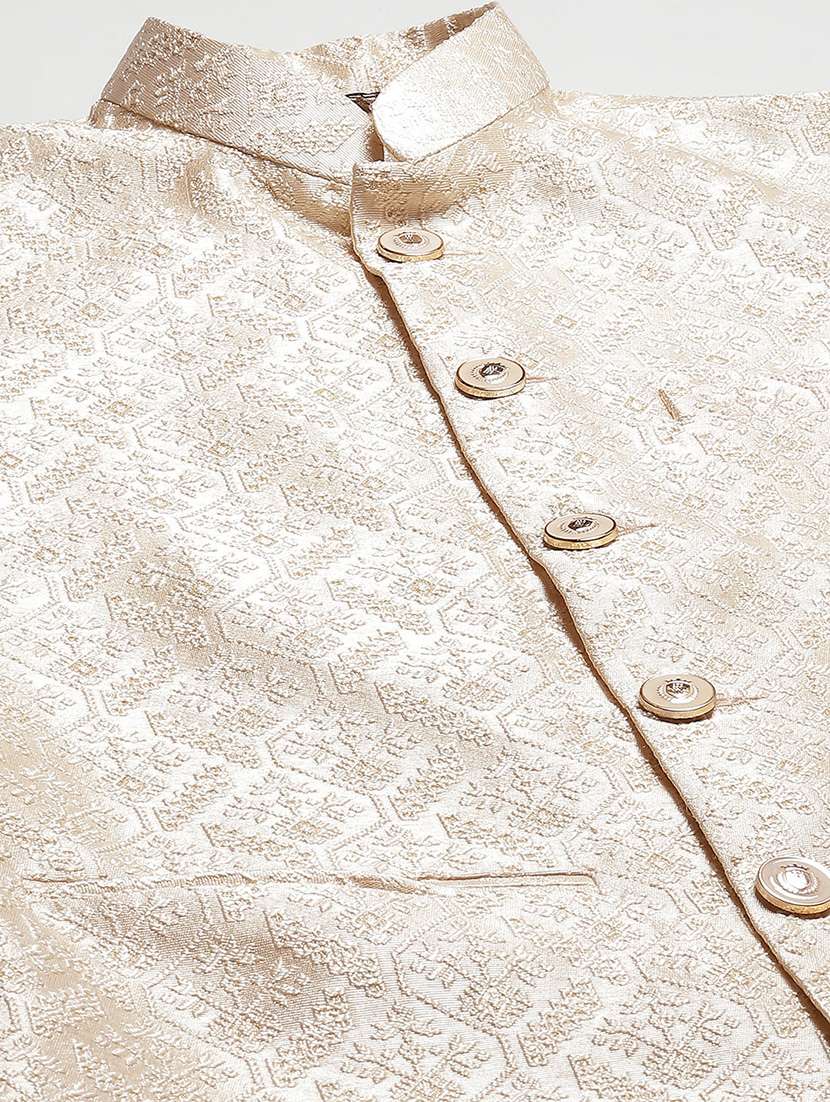 men self design mandarin neck nehru jacket - 22392283 -  Standard Image - 1