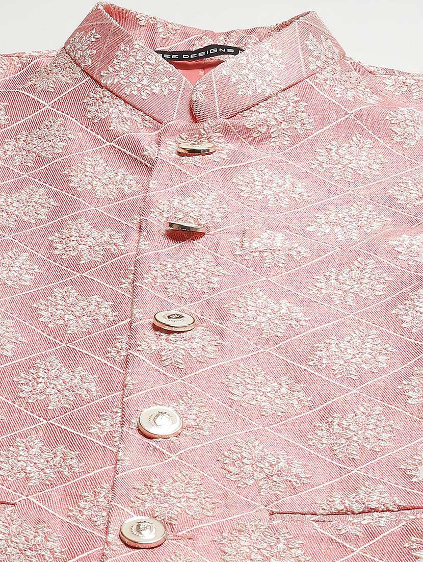 men self design mandarin neck nehru jacket - 22392311 -  Standard Image - 1