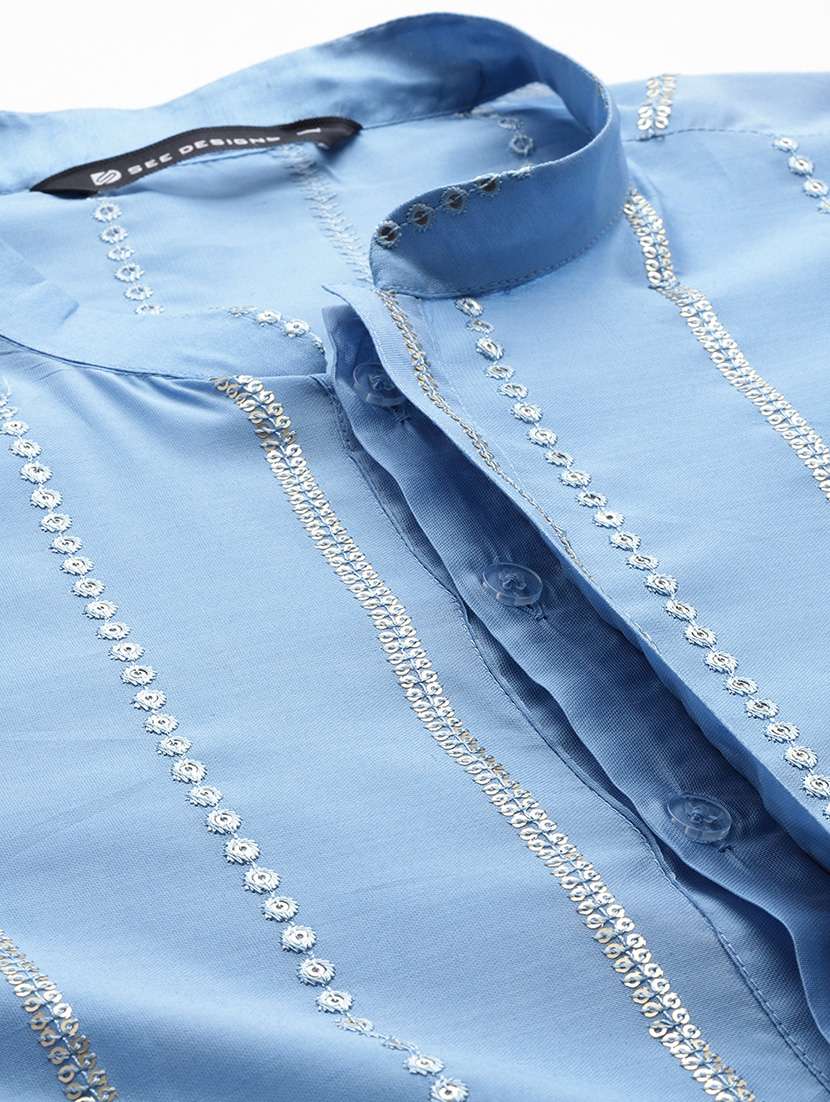 men mandarin neck long sleeve kurta - 22392377 -  Standard Image - 1