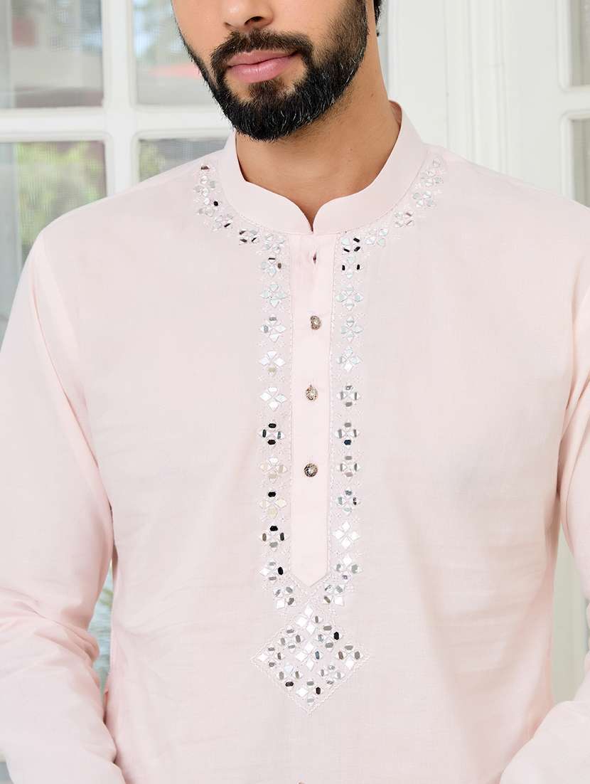 men mandarin neck long sleeve kurta - 22392405 -  Standard Image - 1