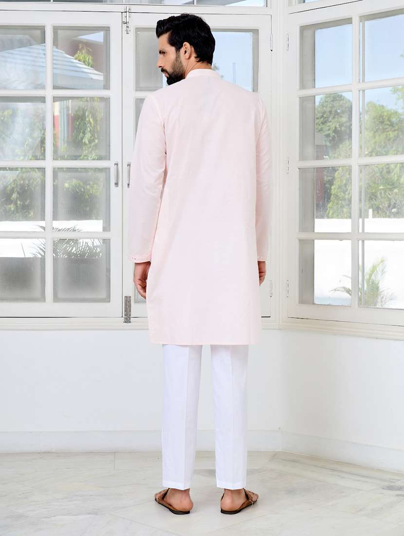 men mandarin neck long sleeve kurta - 22392405 -  Standard Image - 4