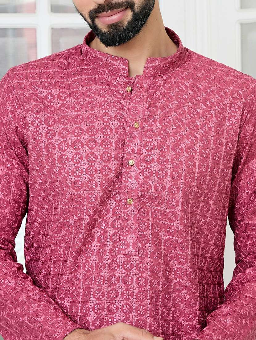 men mandarin neck long sleeve kurta - 22392411 -  Standard Image - 1