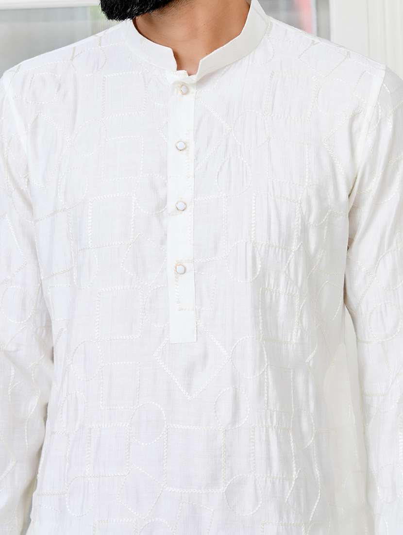 men mandarin neck long sleeve kurta - 22392414 -  Standard Image - 1