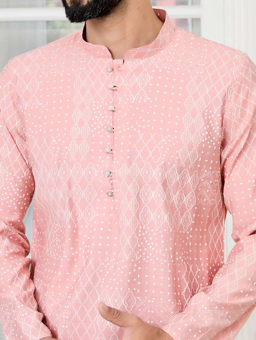 men mandarin neck long sleeve kurta - 22392423 -  Standard Image - 1
