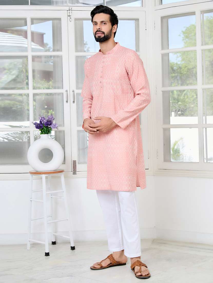 men mandarin neck long sleeve kurta - 22392423 -  Standard Image - 4
