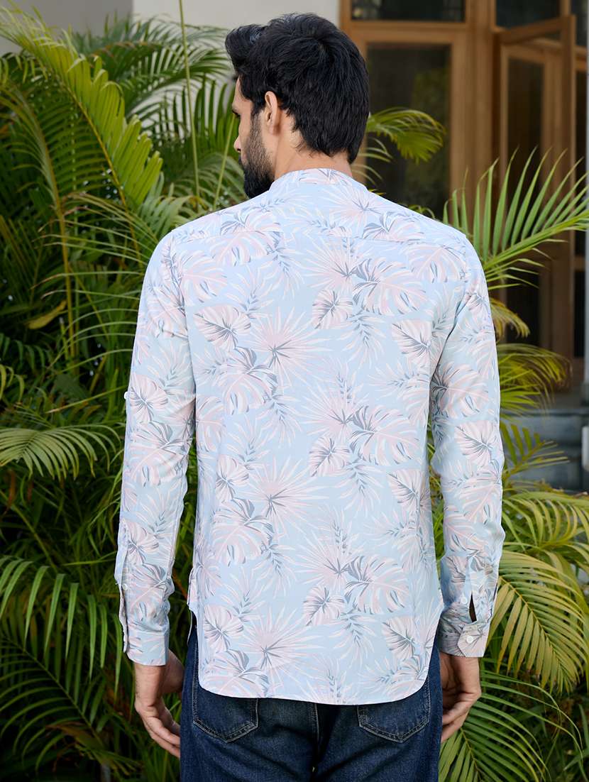 men mandarin neck roll-up sleeve short kurta - 22392431 -  Standard Image - 4