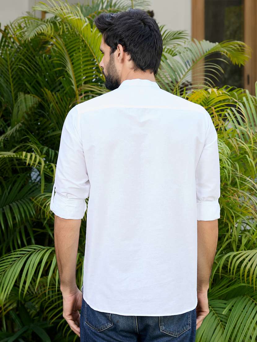 men mandarin neck long sleeve short kurta - 22392445 -  Standard Image - 4