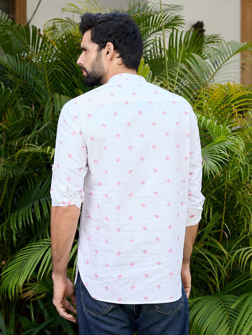 men mandarin neck long sleeve short kurta - 22392447 -  Standard Image - 4