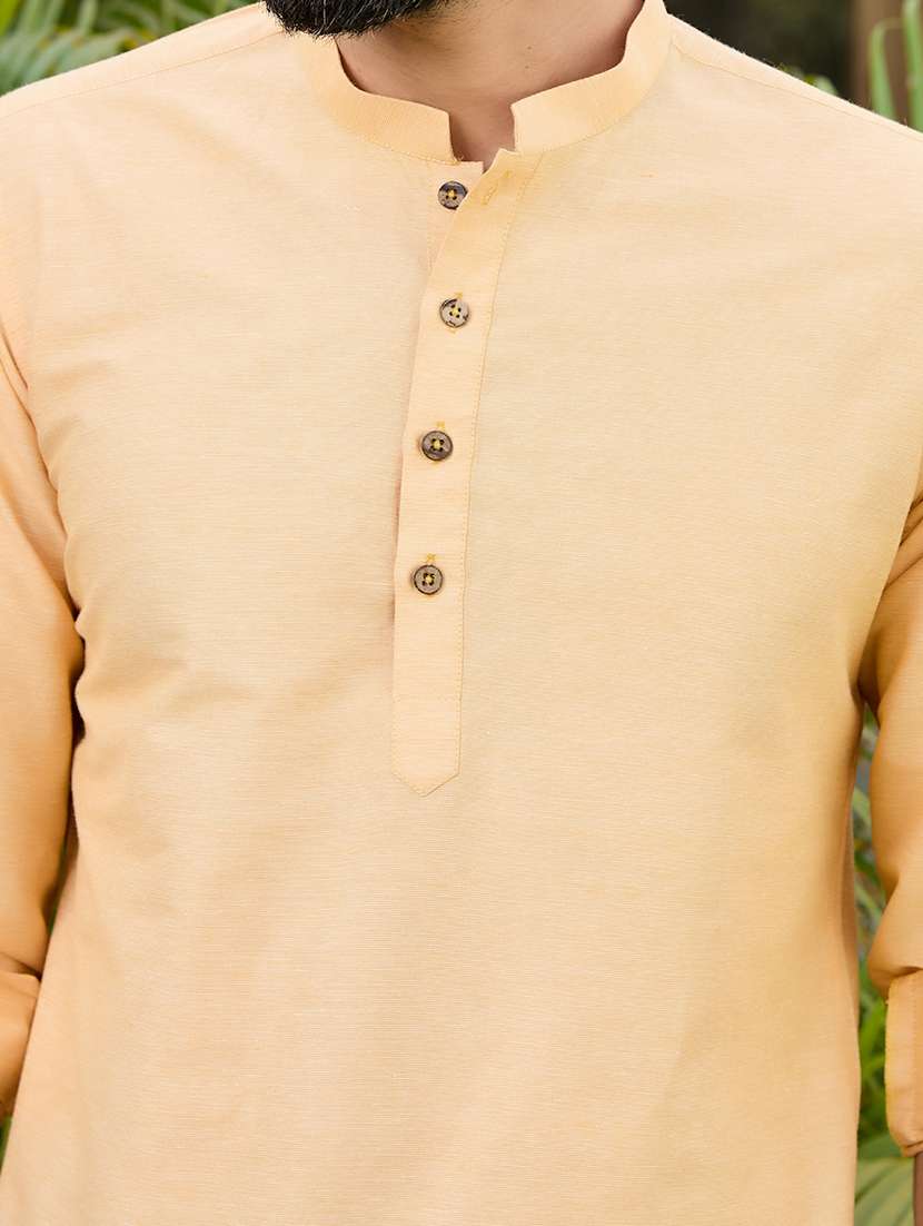 men mandarin neck long sleeve short kurta - 22392455 -  Standard Image - 1