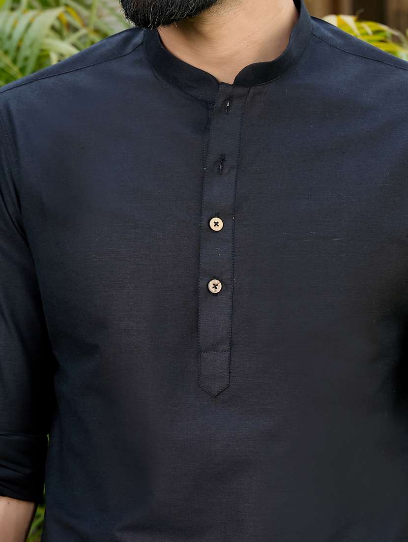 men mandarin neck long sleeve short kurta - 22392465 -  Standard Image - 1