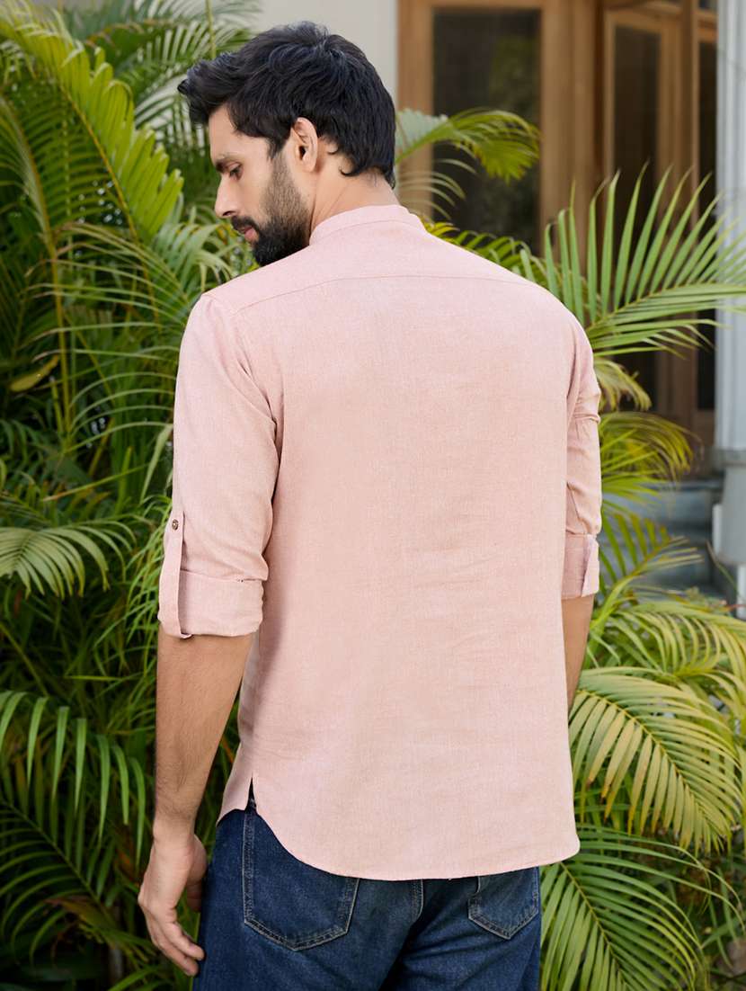 men mandarin neck long sleeve short kurta - 22392470 -  Standard Image - 4